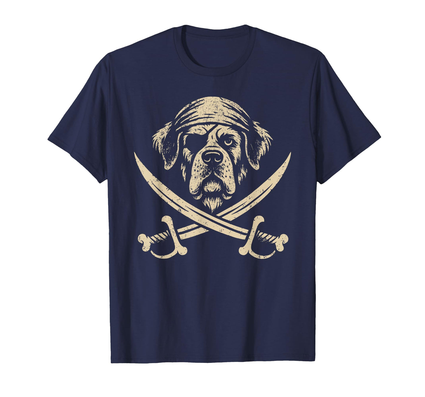 Vintage Pirate Saint Bernard Crossbones Dog Lover T-Shirt