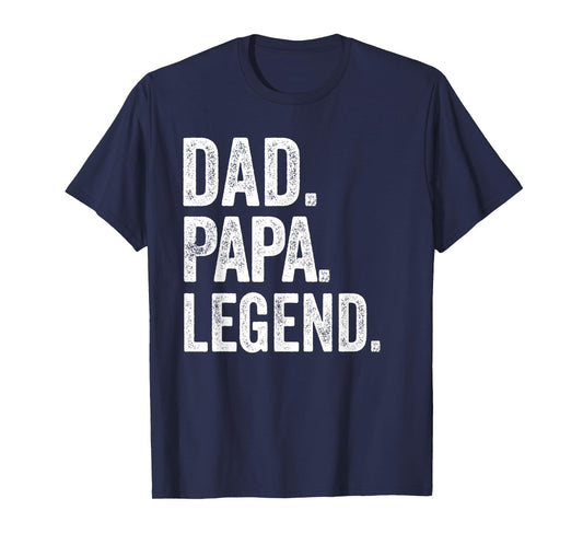 Dad Papa Legend - Vintage Distressed Bold Papa Graphic T-Shirt