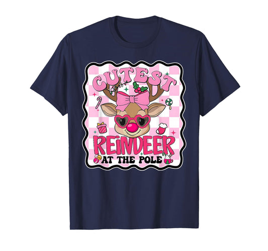 Cutest Reindeer at The Pole Funny Christmas Matching T-Shirt