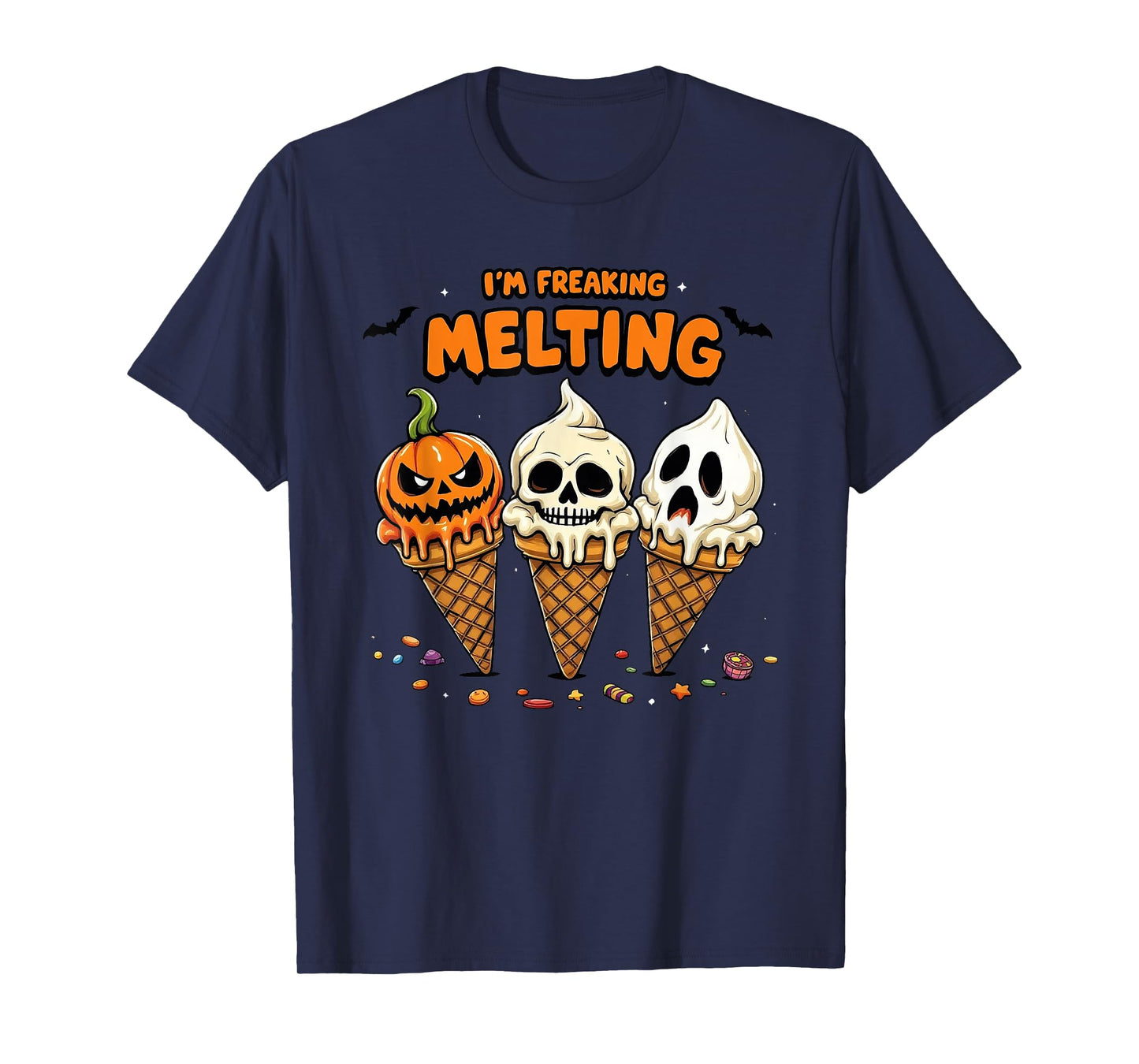 I'm Freaking Melting Funny Spooky Halloween Ice Cream T-Shirt