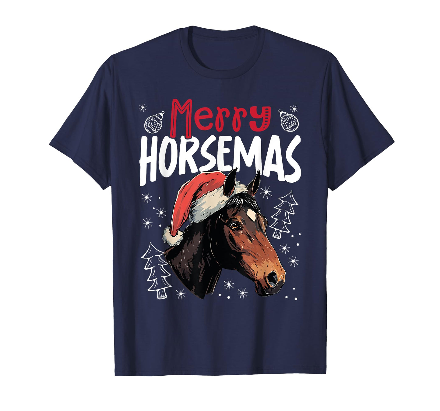 Merry Horsemas Funny Christmas Horse T-Shirt