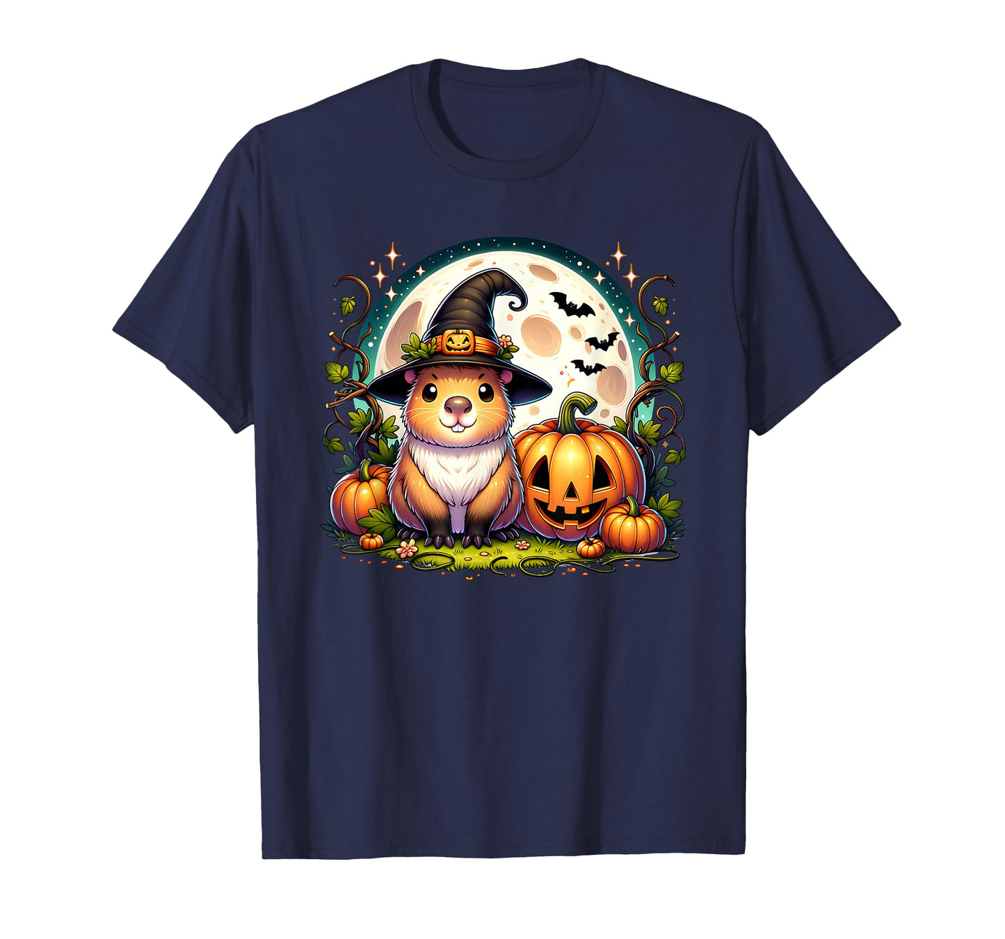 Capybara Witch Halloween T-Shirt