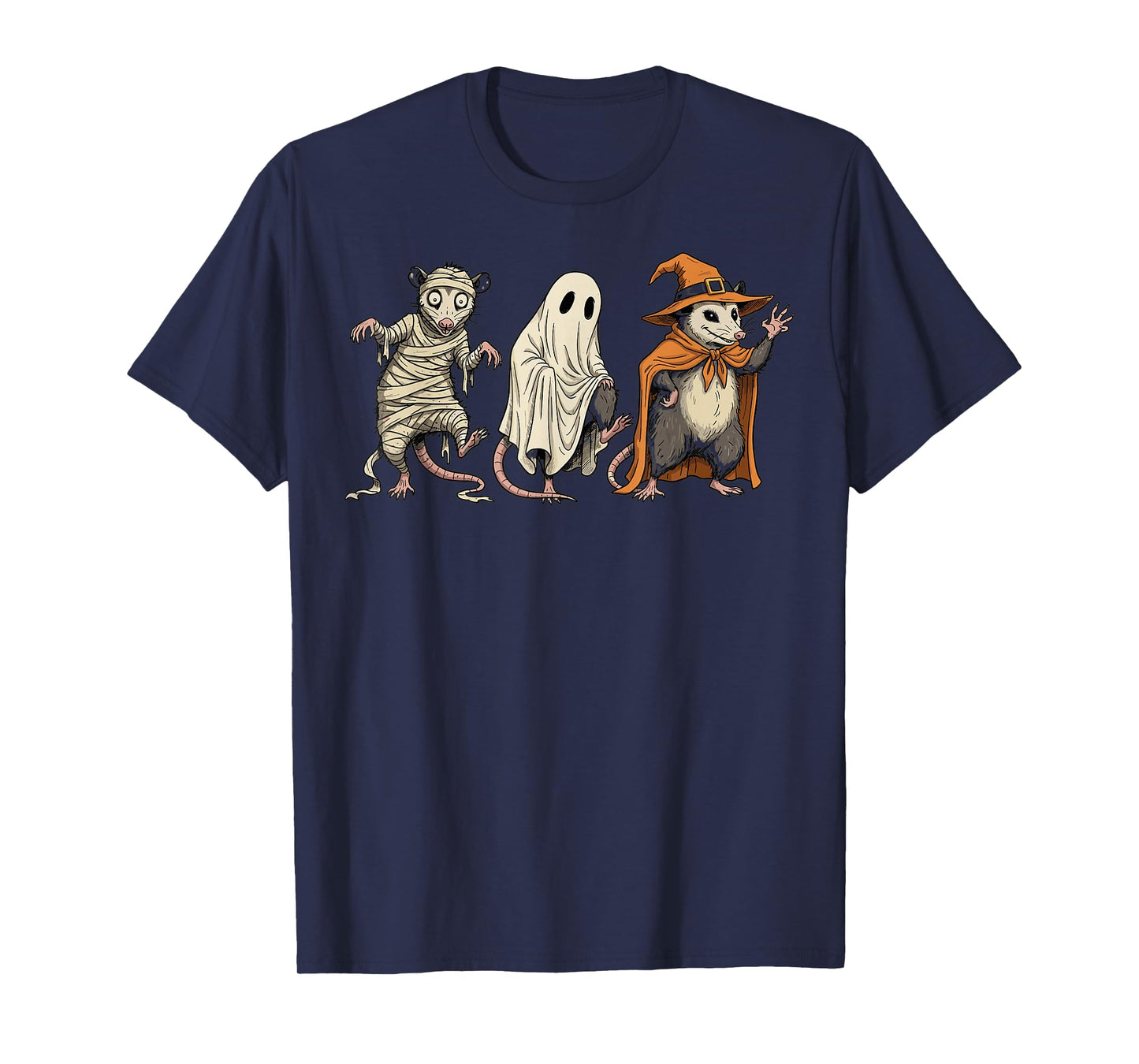 Halloween Possum Mummy Ghost Witch Costume Funny T-Shirt