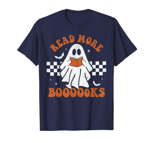 Read More Books Cute Ghost Reading Book Teacher Halloween T-Shirt
