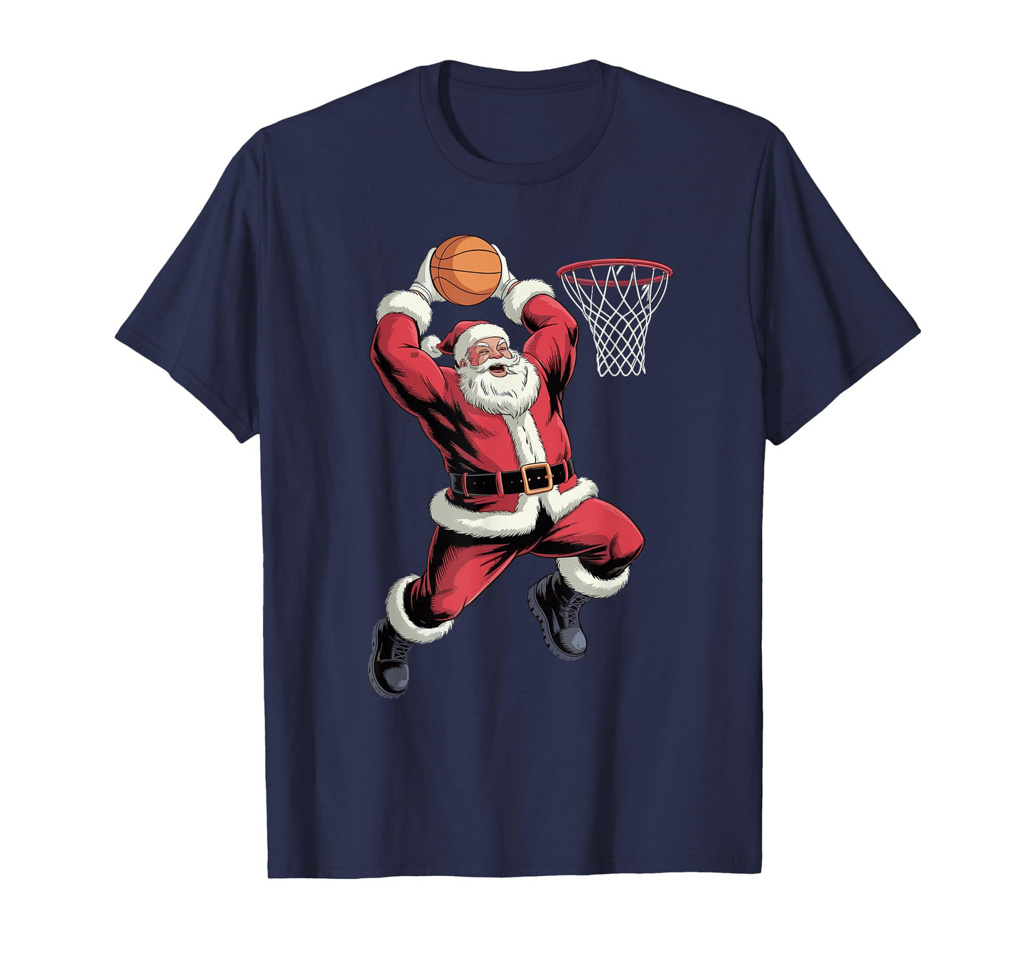 Santa Playing Basketball Funny Holiday Christmas Xmas Pajama T-Shirt