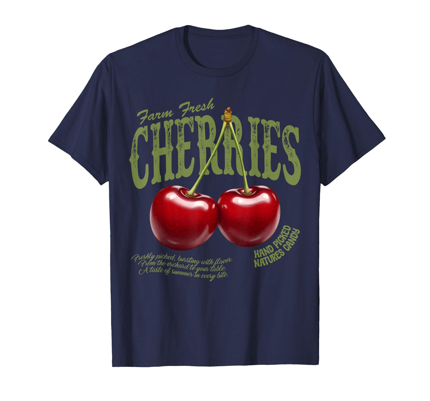Farm Fresh Cherries Retro Farmer Market Summer Cherry Lover T-Shirt