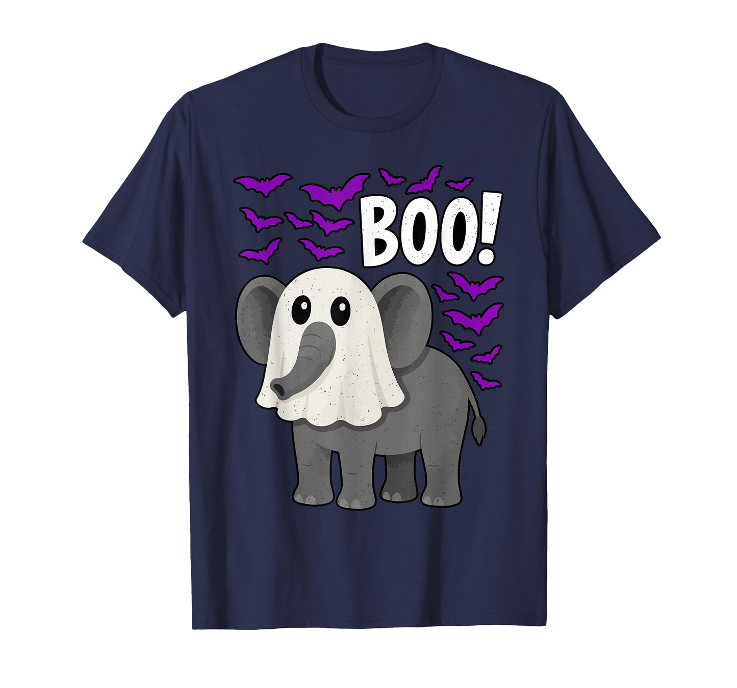 Boo Ghost Elephant Halloween Funny Zoo Animal Wildlife T-Shirt
