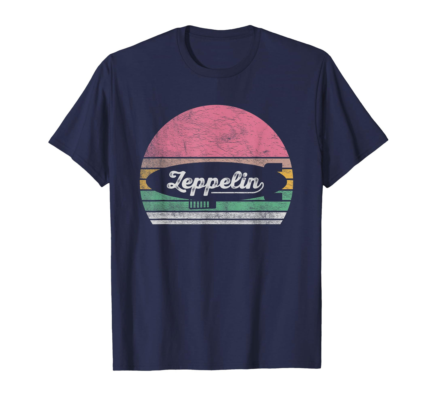 Zeppelin Retro Colorful Graphic Design T-Shirt