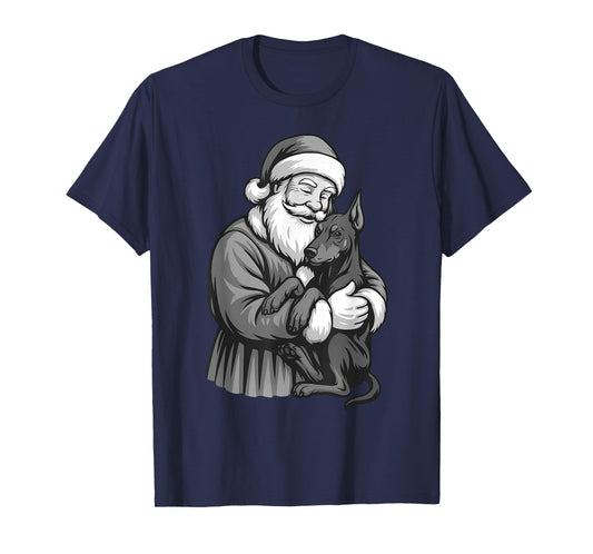 Doberman Pinscher Santa Claus Christmas Dog Lover T-Shirt