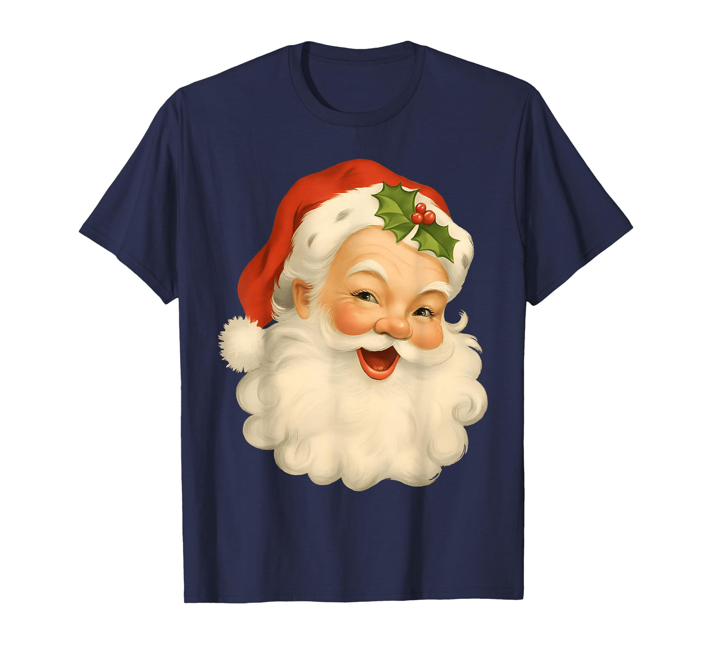 Vintage Santa Claus Merry Christmas Men Women Boys Girls T-Shirt