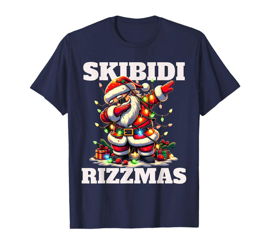 Rizz Christmas Santa Funny Xmas Gen Alpha Skibidi Rizzmas T-Shirt
