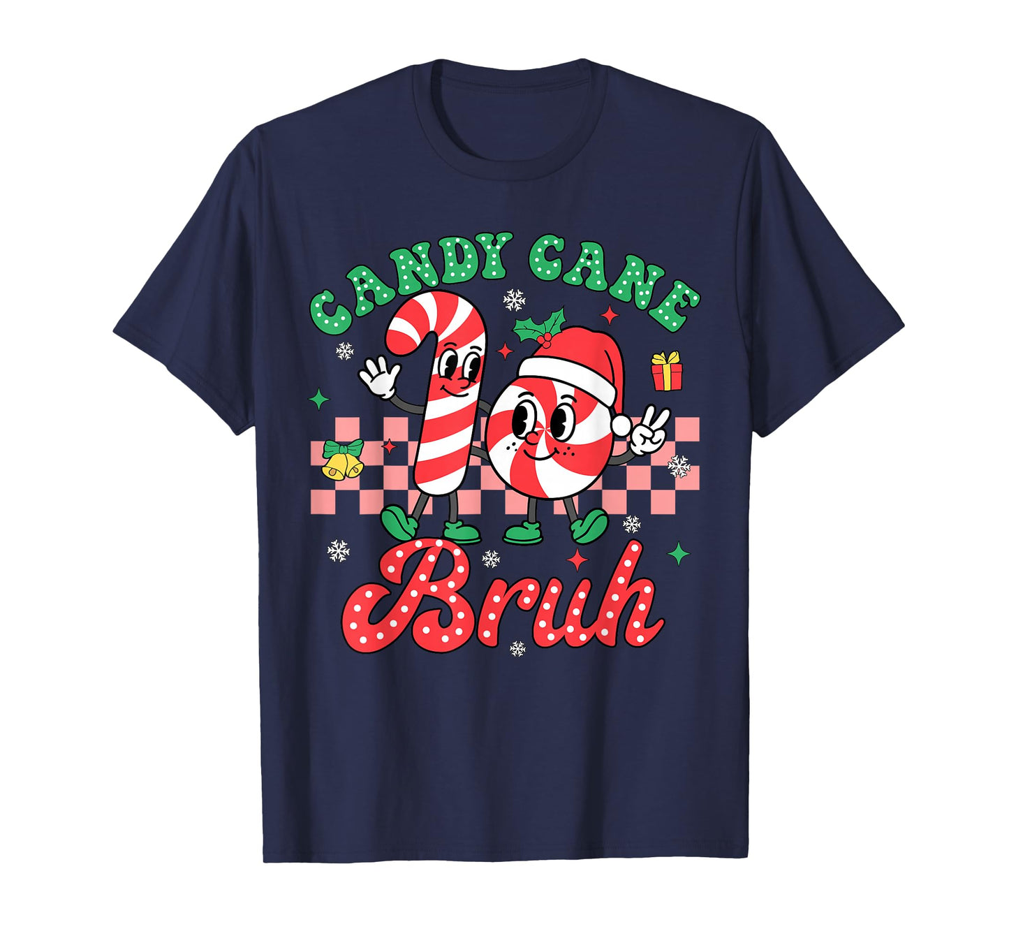 Candy Cane Bruh Christmas Love Candy Boys Girls Kids Xmas T-Shirt