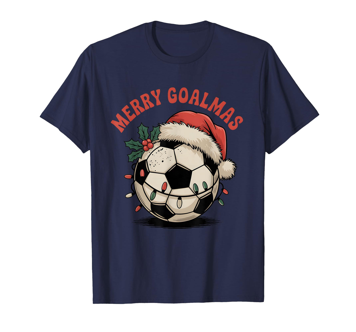 Merry Goalmas Christmas Funny Santa Soccer Ball Player T-Shirt