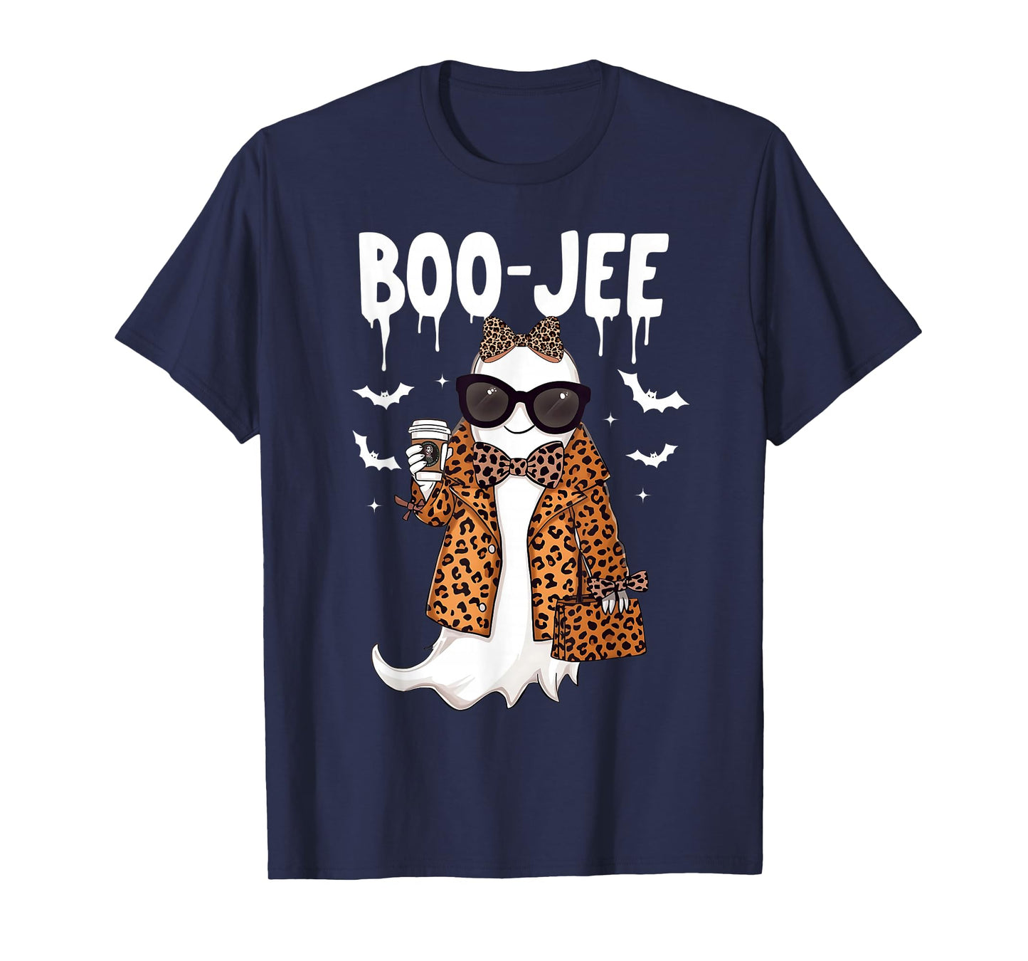 Boo JEE Boujee Pink Ghost Halloween October Vibes T-Shirt