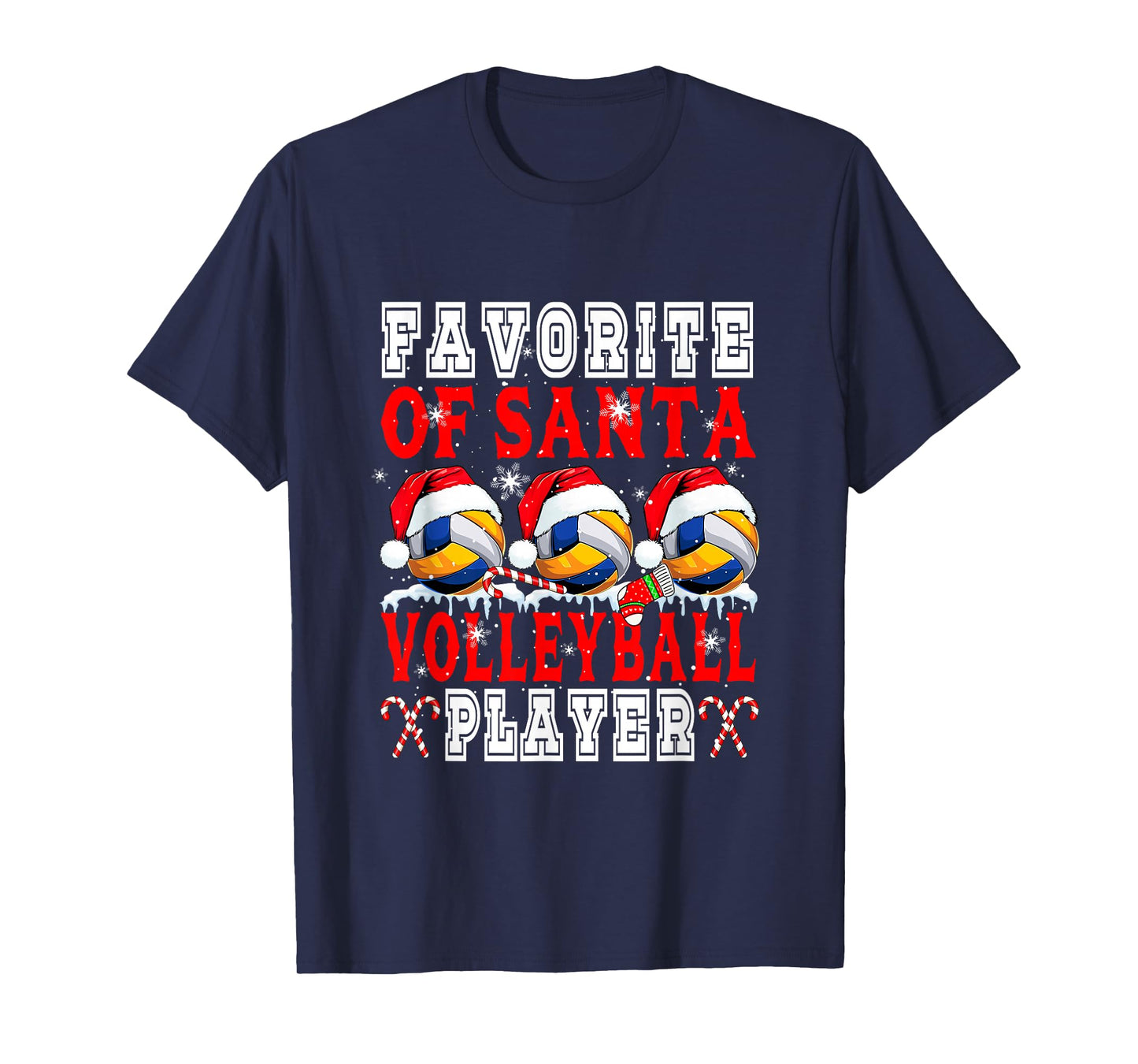 Favorite of Xmas Santa Funny Volleyball Player Matching Team T-Shirt