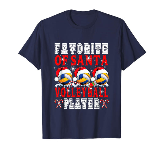 Favorite of Xmas Santa Funny Volleyball Player Matching Team T-Shirt