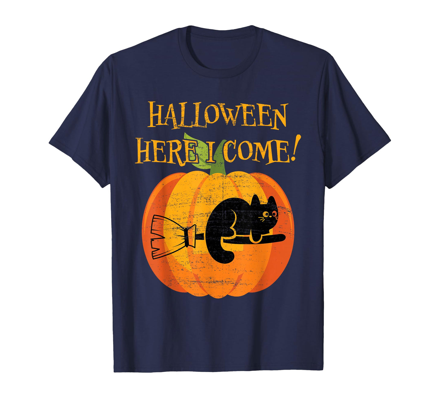 Funny Cat Lady Halloween Pumpkin Witch Black Cat Costume Cat T-Shirt