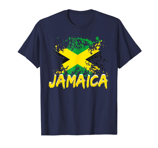 Jamaica Retro Vintage Watercolors Sport Jamaican Flag T-Shirt
