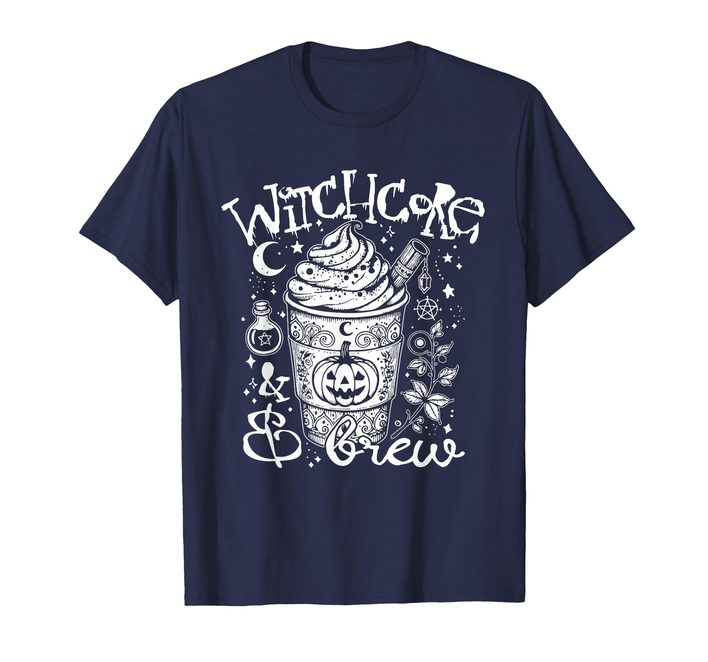 Funny Witch Witchcore & Brew, Halloween Pumpkin Coffee Lover T-Shirt