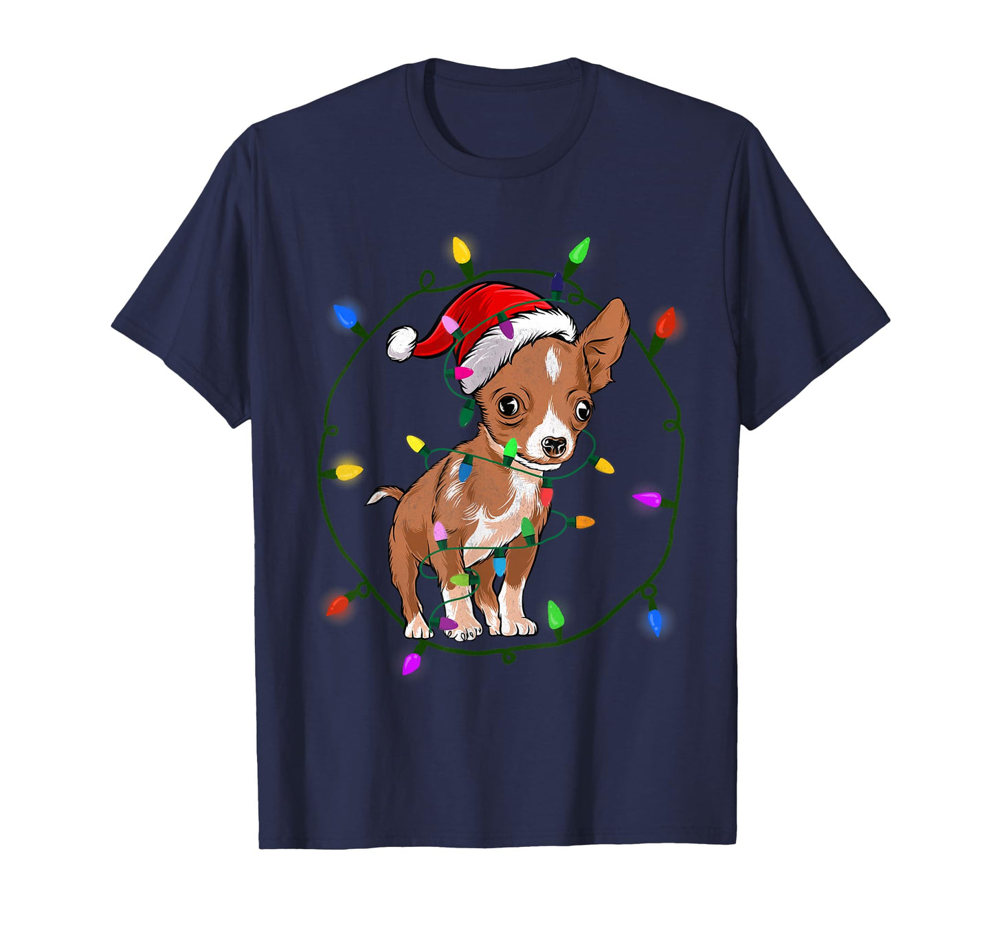Chihuahua Christmas Lights Xmas for Chihuahua Dogs Lover T-Shirt