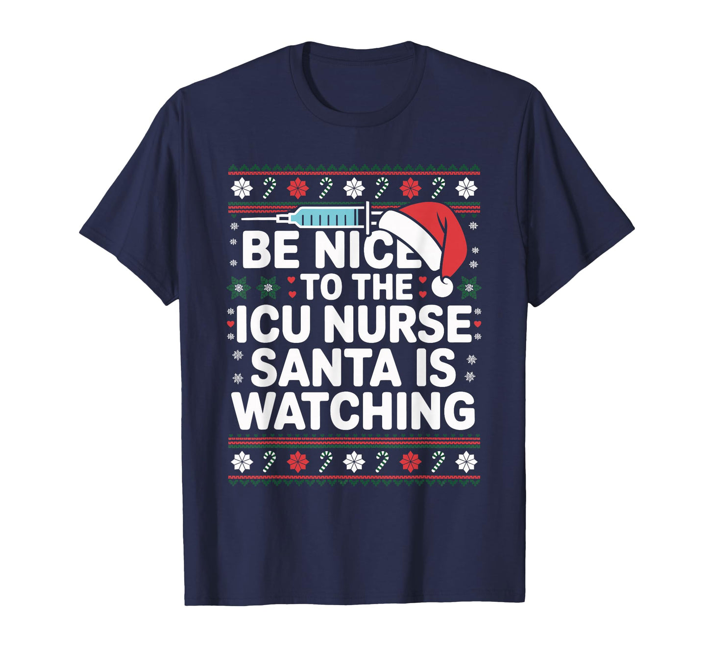 Funny ICU Nurse Ugly Christmas Sweater Critical Care Xmas T-Shirt