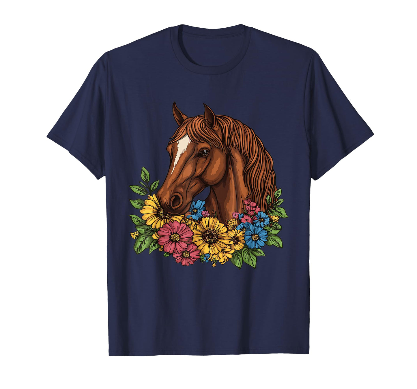 Horse with flowers, Horse and Riding T-Shirt