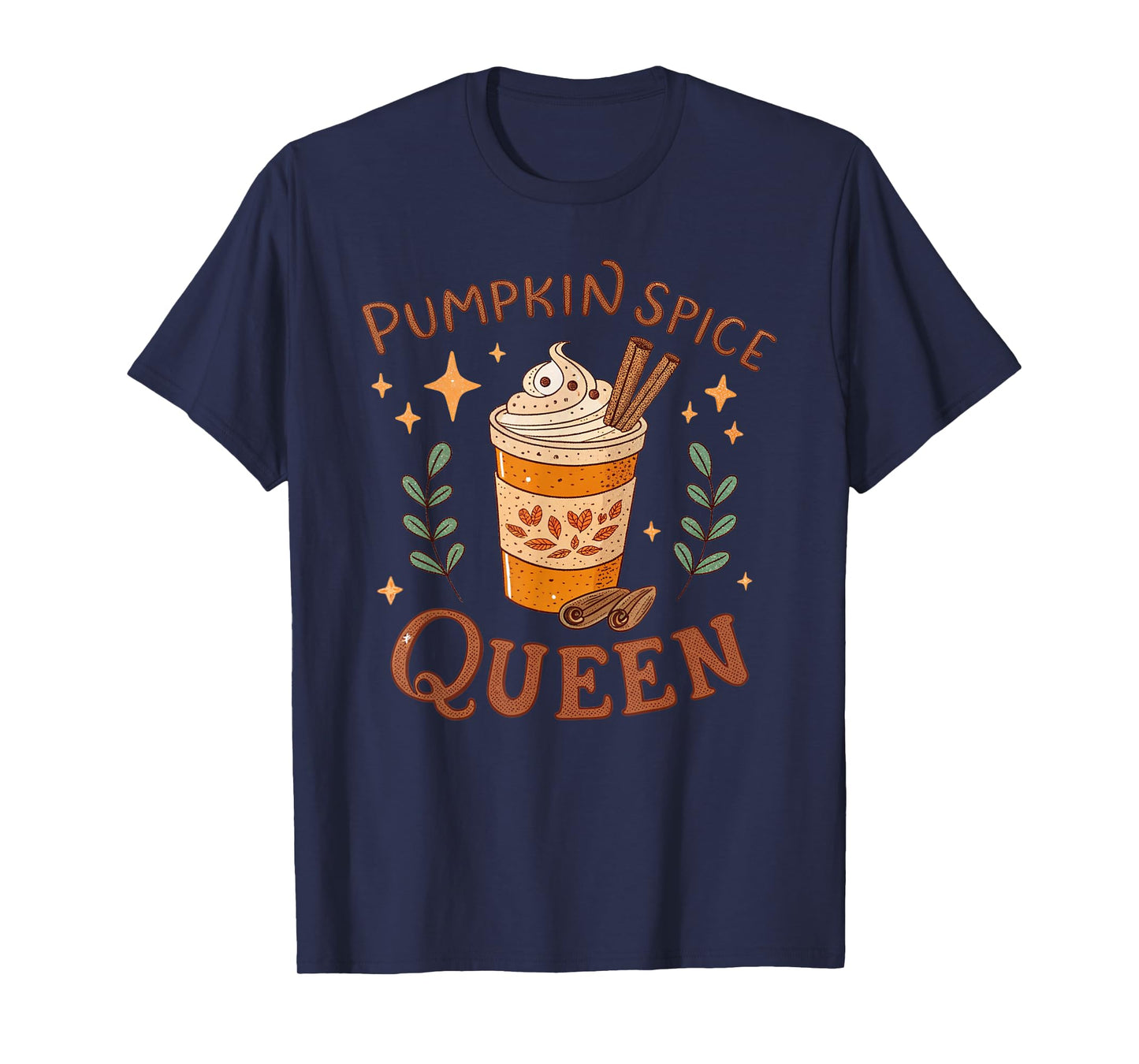 Pumpkin Spice Queen Vintage Thanksgiving Autumn Fall T-Shirt