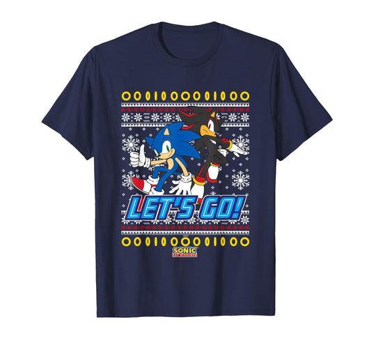 Sonic The Hedgehog Christmas Shadow & Sonic Ugly Sweater T-Shirt