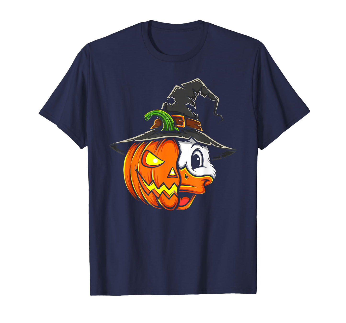 Duck Pumpkin Jack O Lantern Halloween Kids Mens Womens T-Shirt