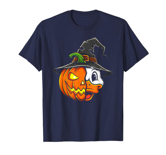 Duck Pumpkin Jack O Lantern Halloween Kids Mens Womens T-Shirt