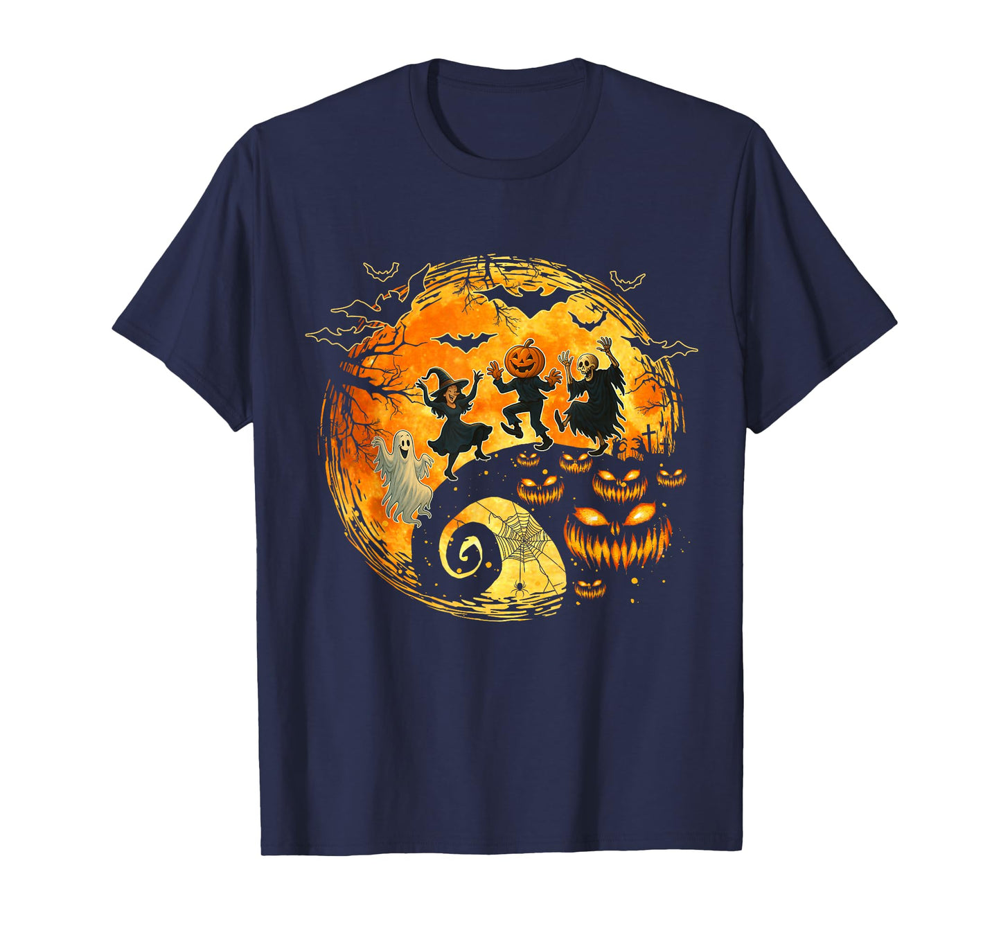 Witch Skeleton Ghost Pumpkin Dance Halloween Costume T-Shirt