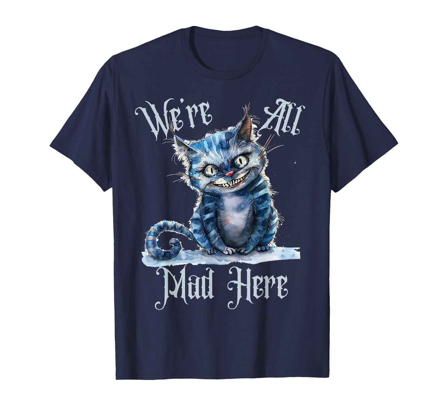 We're all Mad Here Cheshire Cat Alice Wonderland Book Kids T-Shirt