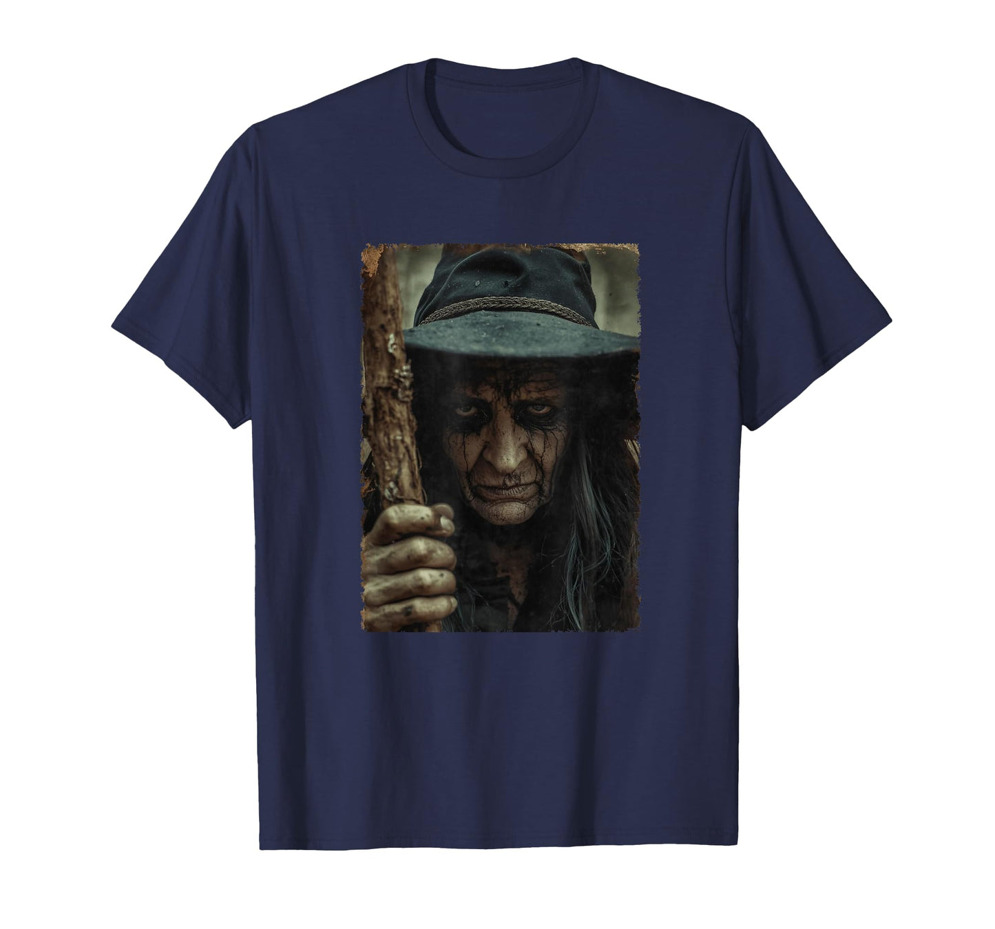 Scary Appalachian Witch Portrait Halloween Men Women T-Shirt