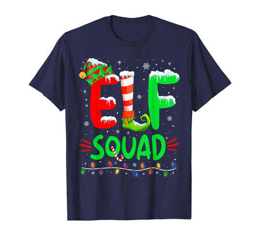 Elf Family Christmas Matching Pajamas Xmas Elf Squad T-Shirt