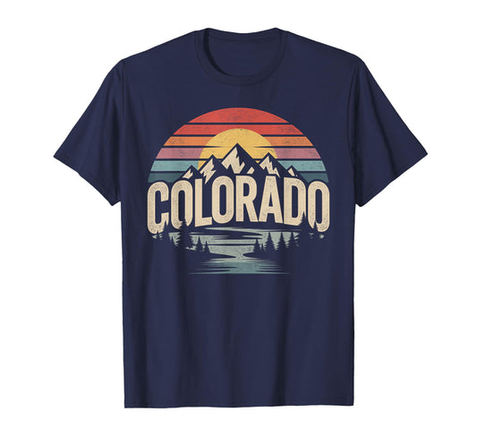 Colorado Mountains Sunset Vintage Style Outdoor Nature T-Shirt