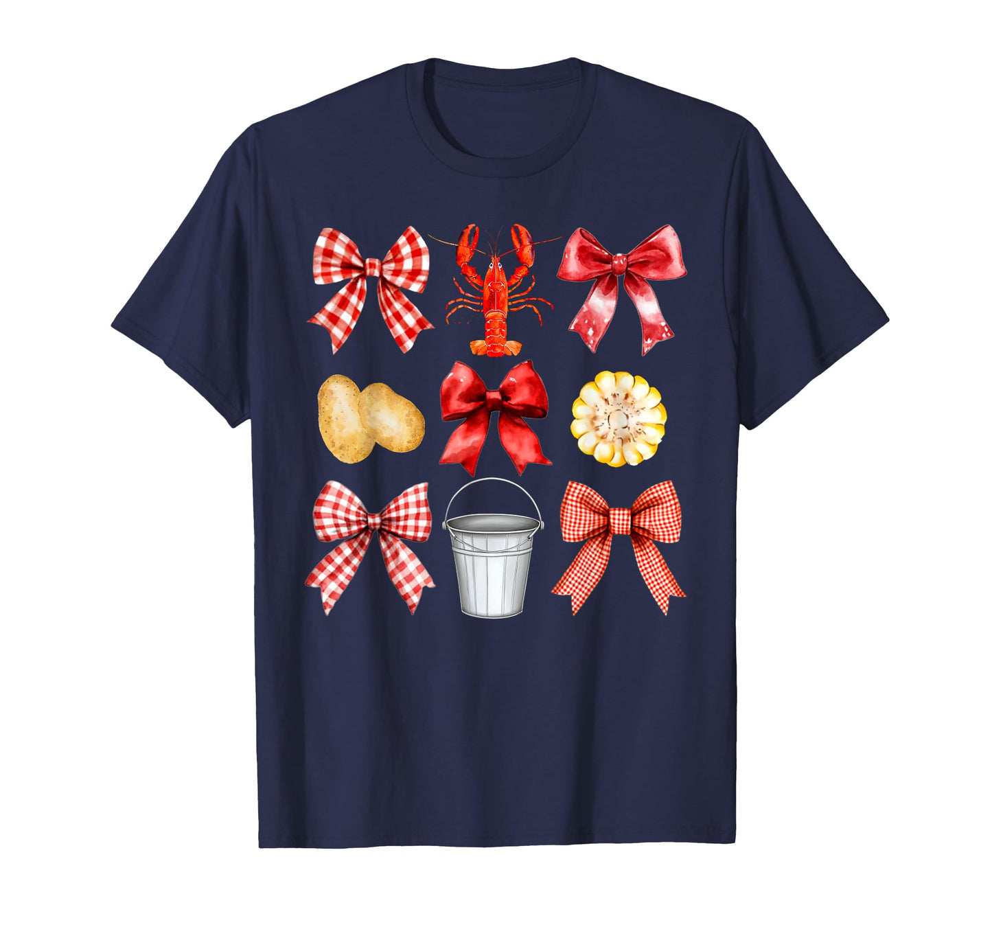 Funny Bow Cute Coquette Crawfish Boil Y2K Girl Aesthetic T-Shirt