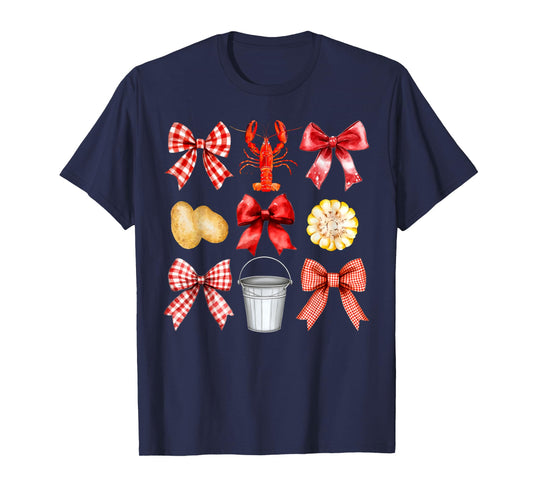 Funny Bow Cute Coquette Crawfish Boil Y2K Girl Aesthetic T-Shirt