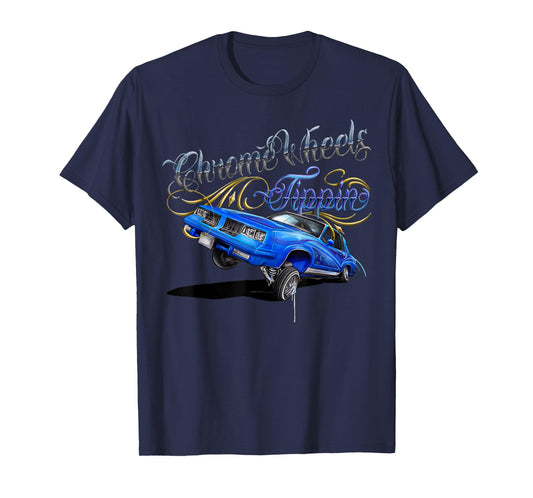 Retro Chrome Wheels Tippin Lowrider chrome wheel T-Shirt