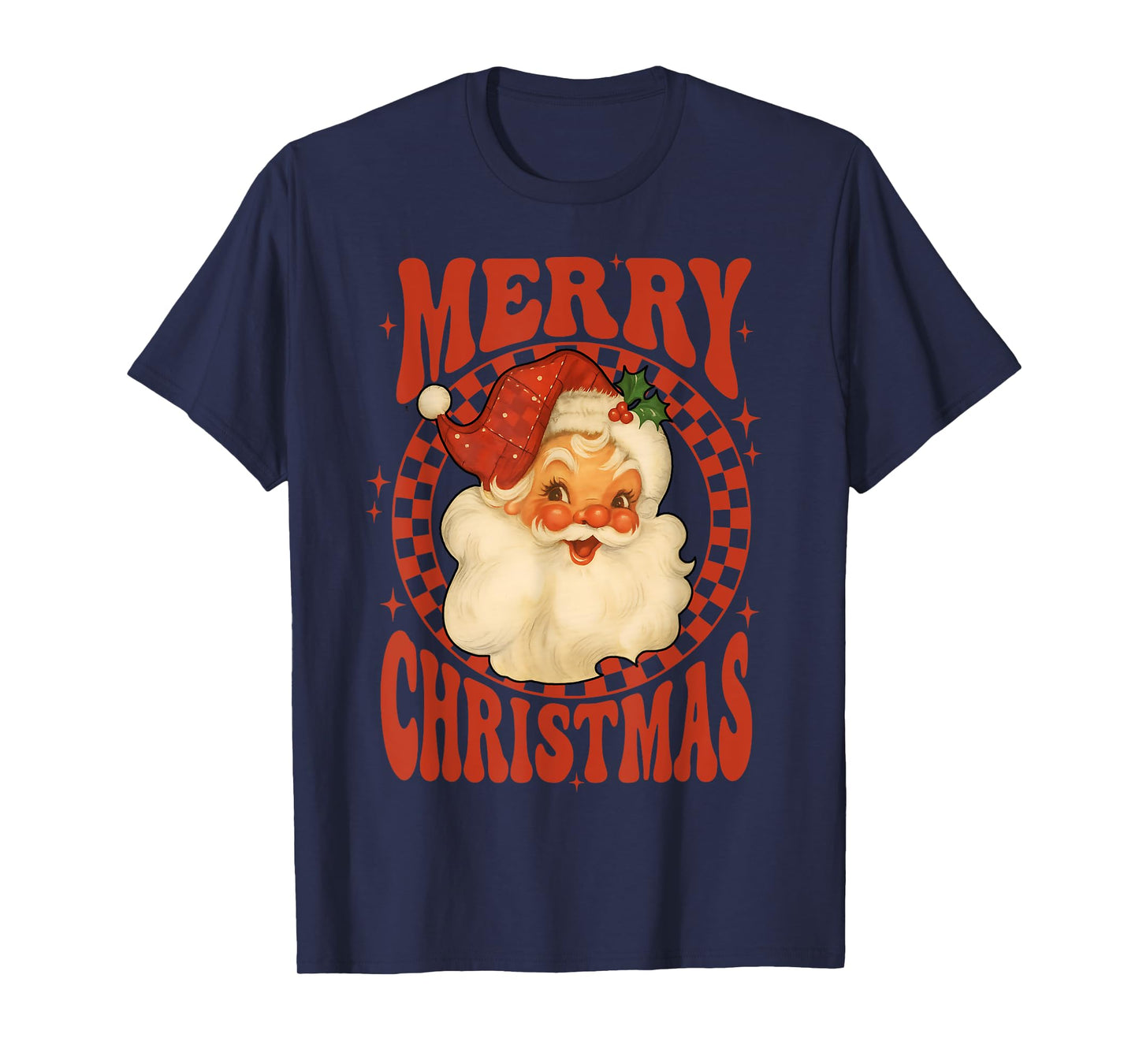 Retro Vintage Santa Claus Merry Christmas Holiday T-Shirt