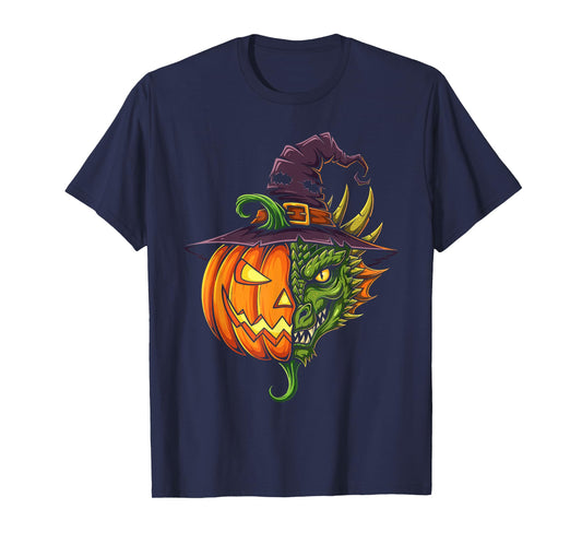 Dragon Pumpkin Jack O Lantern Halloween Kids Mens Womens T-Shirt