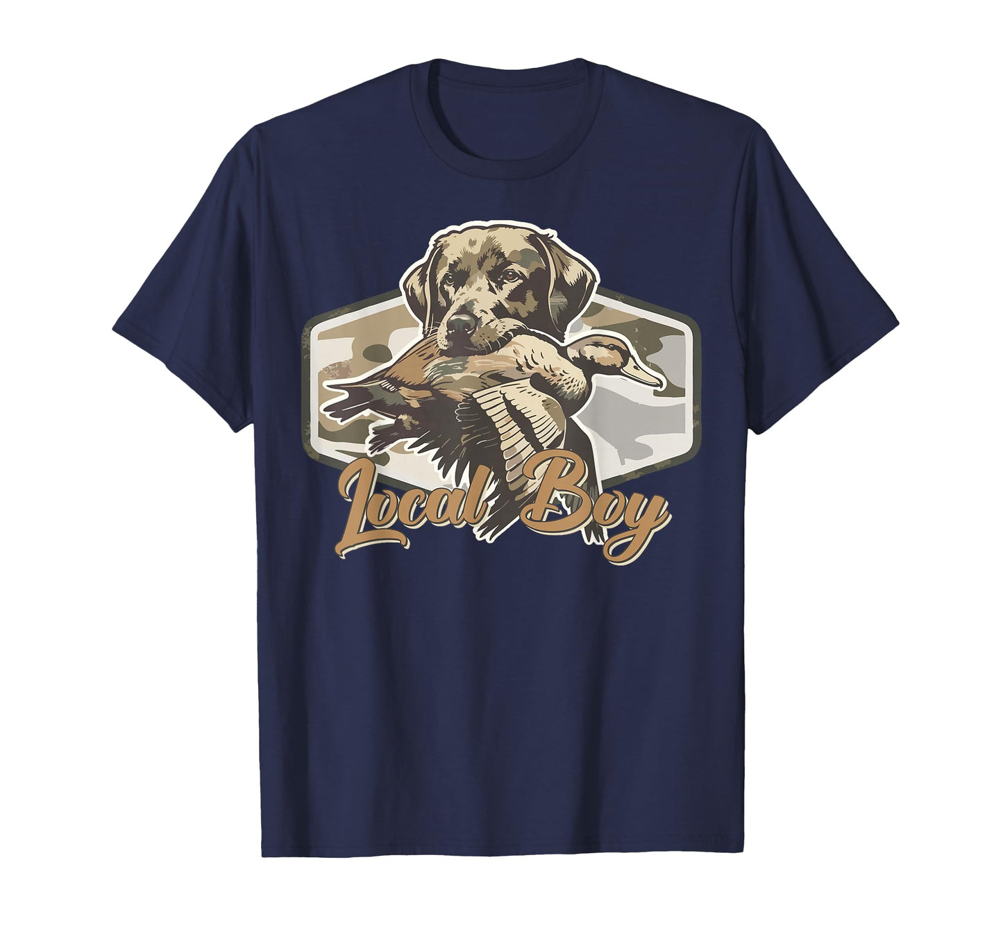 Local Boy Hunting Dog Camo Southern Country Pride Vintage T-Shirt