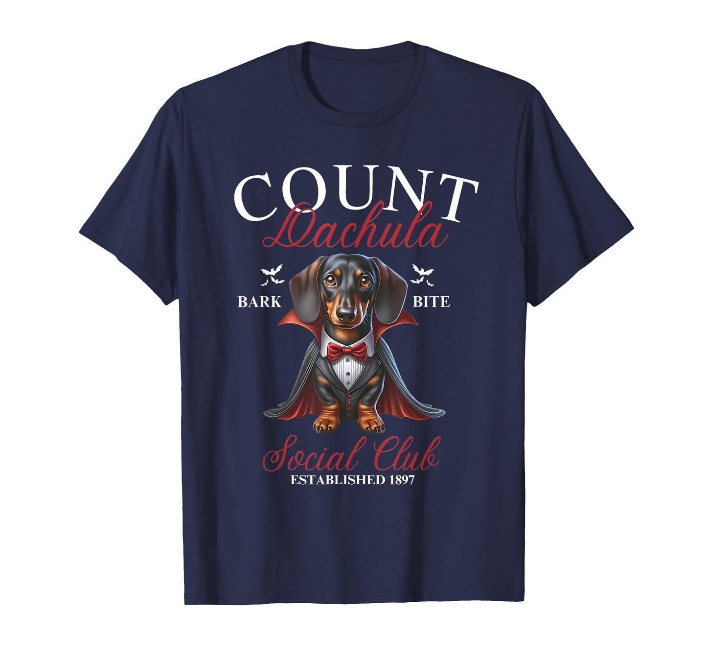 Dachshund Halloween Social Club Halloweenie Weiner Men Women T-Shirt