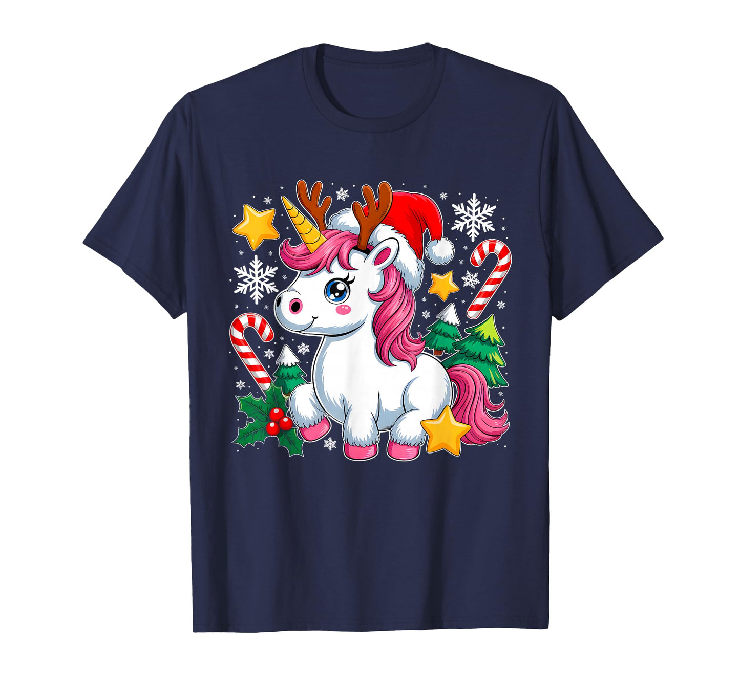Christmas Unicorn Cute Magical Xmas Toddler Girls Kids Women T-Shirt
