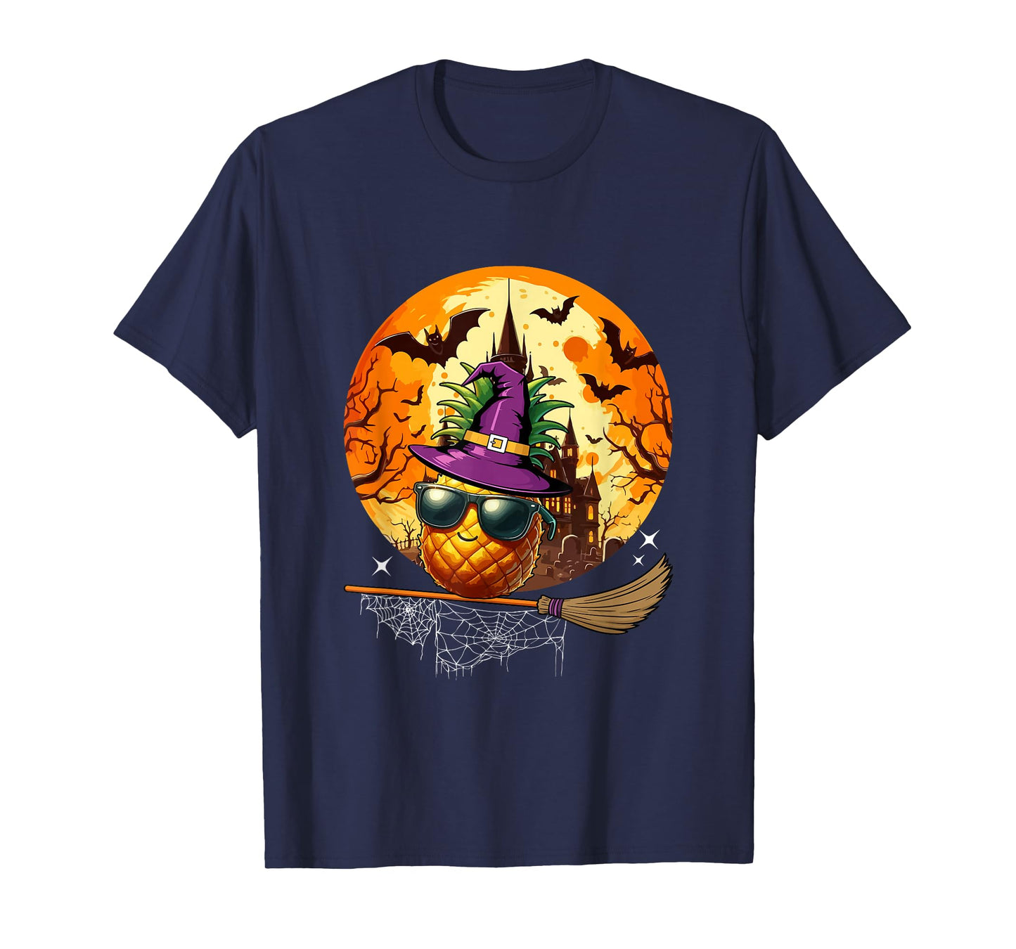 Pineapple Sunglasses Cosplay Witch Vegan Halloween Moon T-Shirt