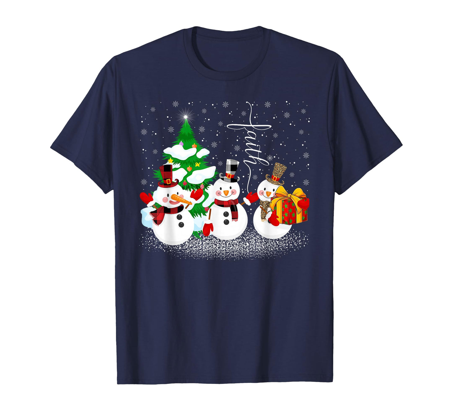 Faith Hope Love Snowman Christmas Tree Pajamas T-Shirt