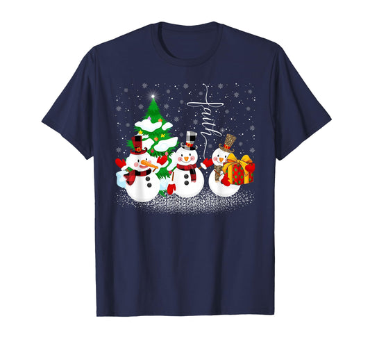 Faith Hope Love Snowman Christmas Tree Pajamas T-Shirt