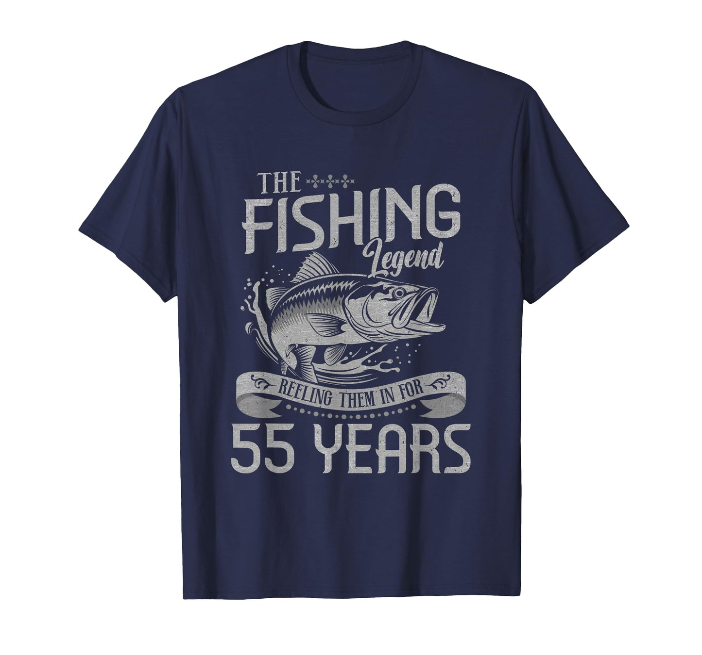 Fishing Legend 55 Years Old Gift Fisherman 55th Birthday Men T-Shirt