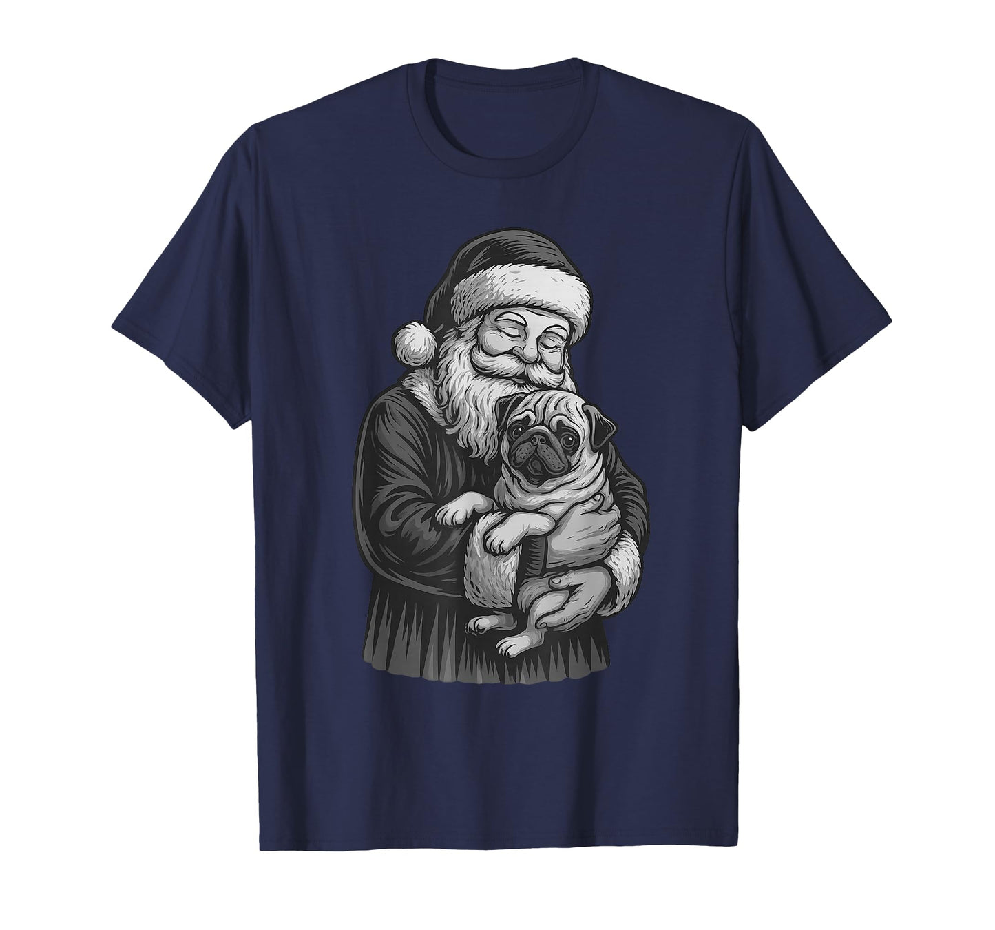 Pug Santa Claus Christmas Dog Lover T-Shirt