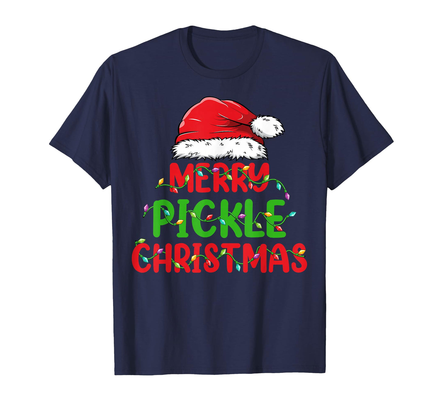 Merry Pickle Christmas - Santa Hat Pickle Lover Xmas T-Shirt