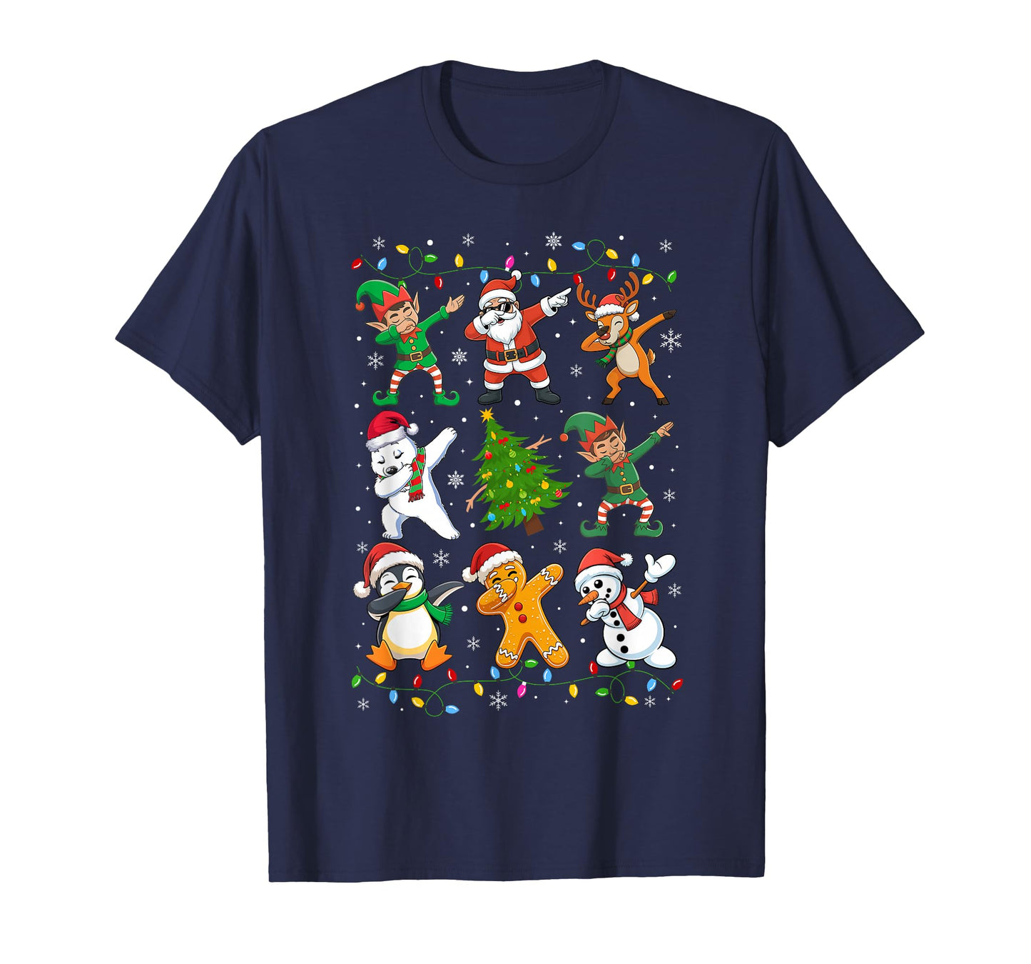 Dabbing Santa Elf Friends Funny Christmas Boy Girl Men Xmas T-Shirt